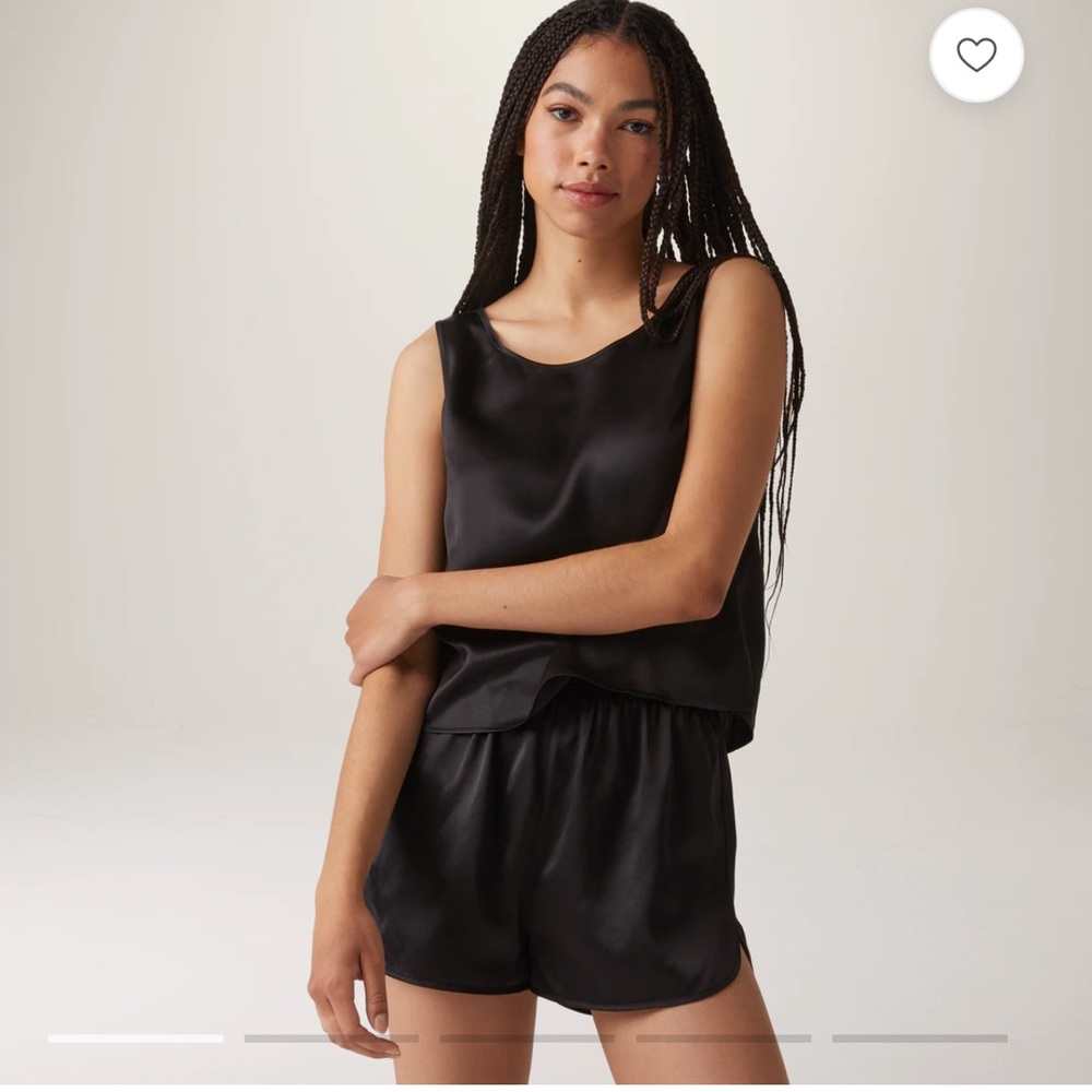 Italic Black Washable Silk Pajama Set
